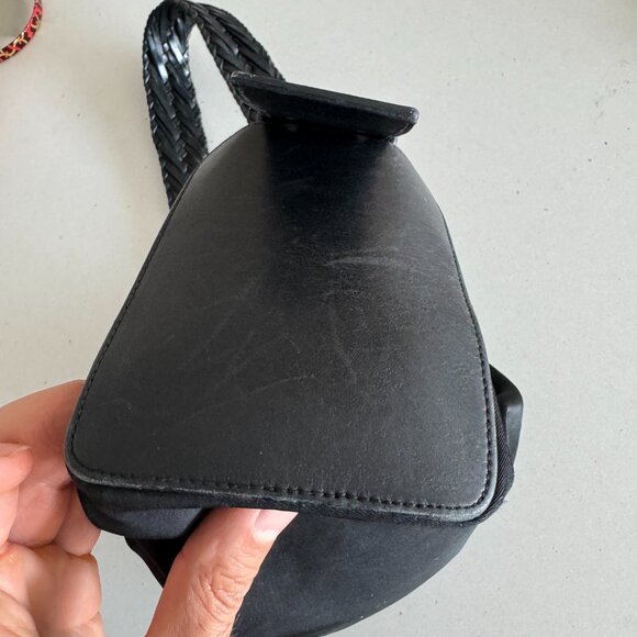 Prada Semitracolla nylon black purse Authentic Leather Handle RARE See Photos - Picture 12 of 14